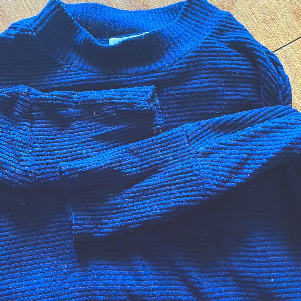 Vintage Oversized Mock Neck Ribbed Sweater